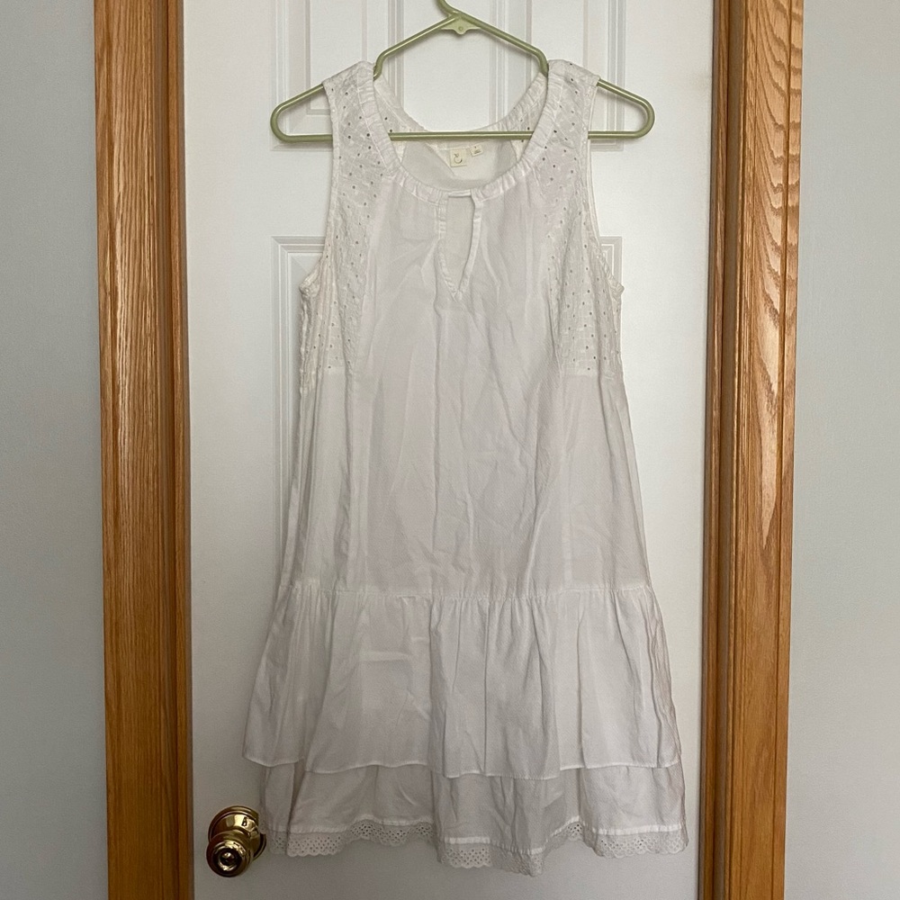 Anthropologie Eloise White Sleeveless Eyelet Dress Size Small